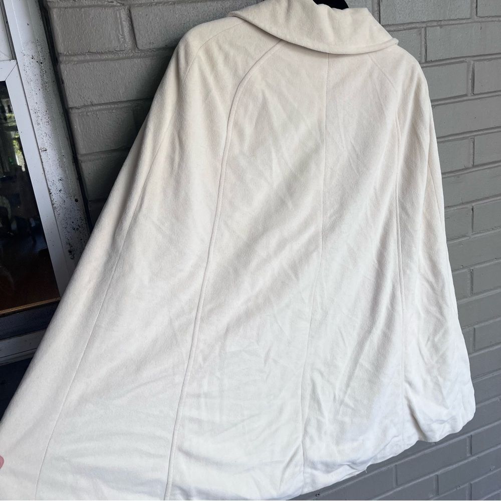Kashmiracle Women’s Cashmere-Like Kashmiracle Beige Ivory Cape Coat L - Picture 8 of 11